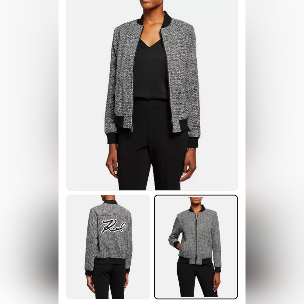 Karl Lagerfeld Women's Black and Gray Jacket
